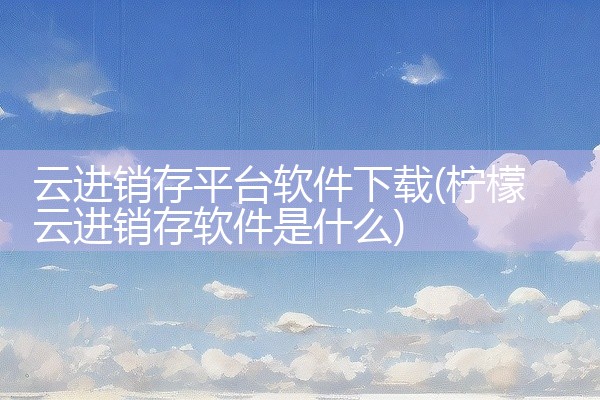 云进销存平台软件下载