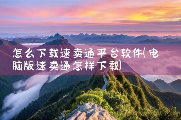 怎么下载速卖通平台软件
